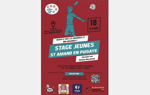 Stage Jeunes St Amand en Puisaye ( Inscription jusqu au 12/10 )