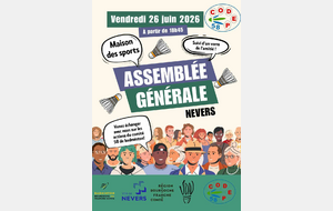 AG Comité Départemental de Badminton de la Nièvre